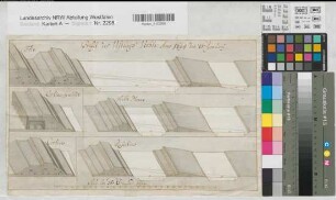 Vechta (Vechta) Zitadelle Profile der Wälle mit Schrägaufsicht 1698 100 rh. Fuß = 9,8 cm 24,5 x 40 Zeichnung KSM Nr. 994