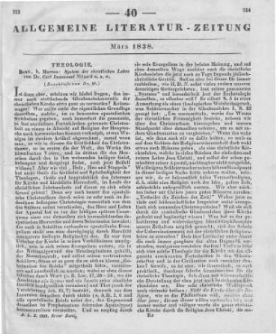 Nitzsch, K. I.: System der Christlichen Lehre. 3. Aufl. Bonn: Marcus 1837 (Beschluss von Nr. 39)