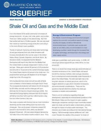 Shale oil and gas and the Middle East