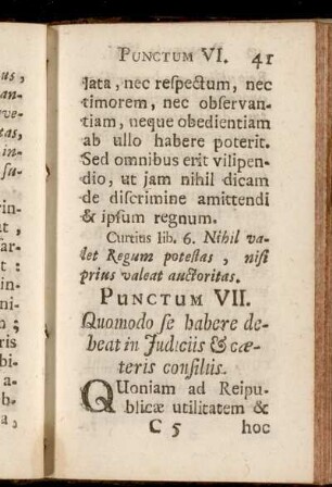 Punctum VII. Quomodo se habere debeat in Judiciis & cæteris consiliis.