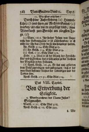 Das VIII. Capitel. Von Erwerbung der Seligkeit.