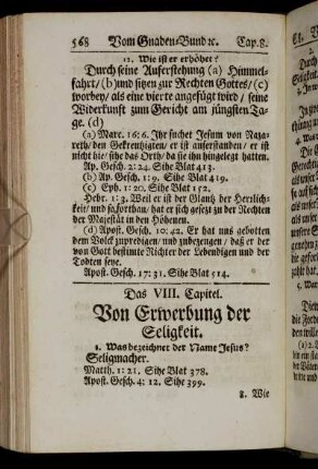 Das VIII. Capitel. Von Erwerbung der Seligkeit.