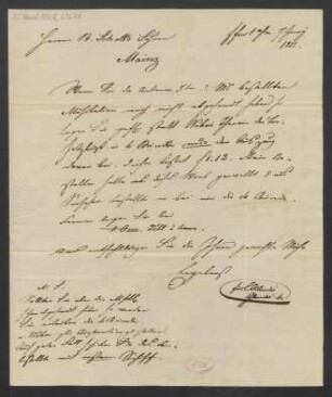 Brief an B. Schott's Söhne : 07.06.1832