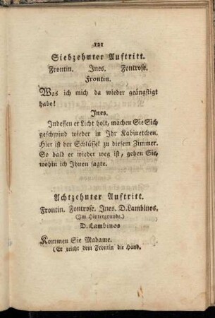 Siebzehnter Auftritt. Frontin. Ines. Fontrose.