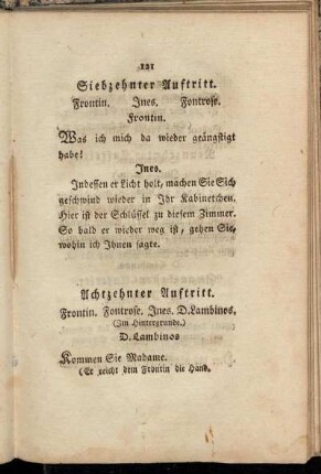 Siebzehnter Auftritt. Frontin. Ines. Fontrose.