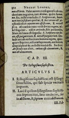 Cap. III. De Syllogismo Sophistico