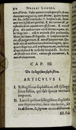 Cap. III. De Syllogismo Sophistico