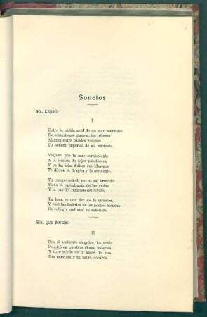 Sonetos : Sol lejano [y] Sol que muere [y] El anciano [y] El busto [y] En la iglesia