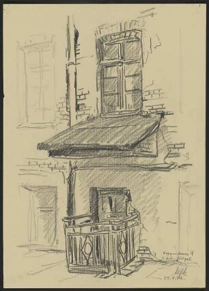 Graphitzeichnung von Karl-Heinz Klingbeil: "Koppenstrasse 9 3. Seitenflügel" (1976)