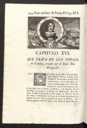 Capitulo XVI. Titulos del Señor Don Phelipe IV.