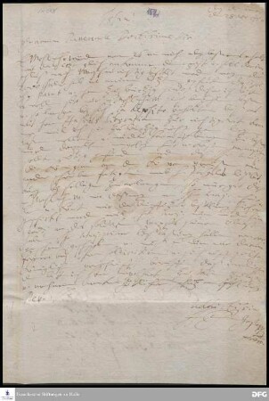 Brief von Henriette Catharina v. Gersdorff an August Hermann Francke.