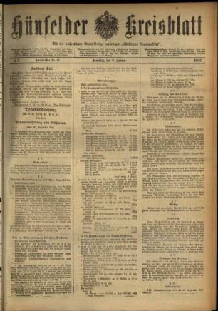 Ausgabe vom Dienstag, den 09. Januar 1917.