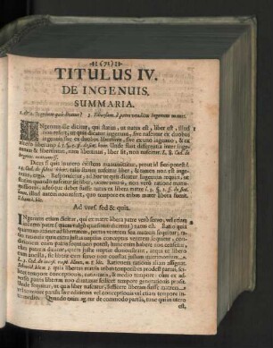 Titulus IV. De ingenuis.