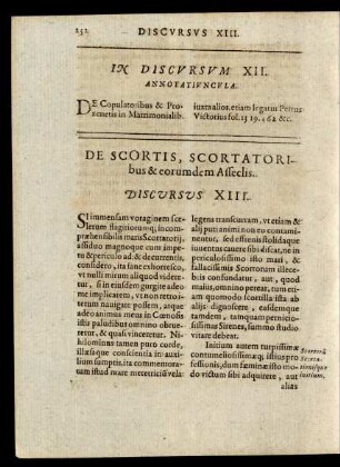 De Scortis, Scortatoribus & eorumdem Asseclis.Discursus XIII.