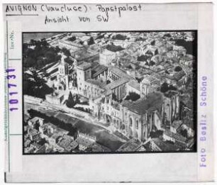 Avignon: Papstpalast, Ansicht von Südwesten