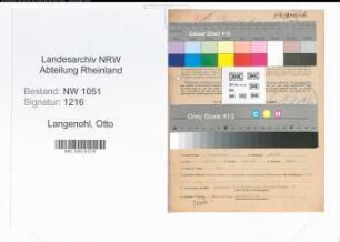 Entnazifizierung Otto Langenohl , geb. 30.11.1904 (Baufuehrer)
