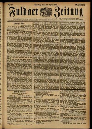 Ausgabe vom Samstag, den 29. April 1893.