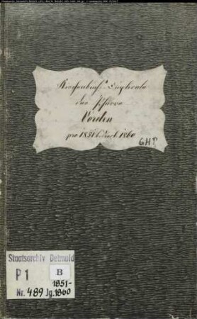 Kirchenbuchduplikate der katholischen Gemeinde Vörden, Kreis Höxter (GHT 1851-1860) (Gemeinde: Katholische Gemeinde Vörden)