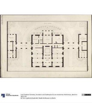 Grundriss und Gartenplan für ein vornehmes Wohnhaus