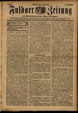 Erste Ausgabe vom Samstag, den 05. Juni 1897.