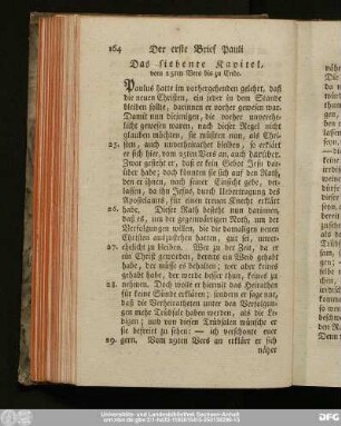 Das siebente Kapitel, vom 25ten Vers bis zu Ende.
