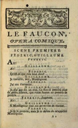 Le Faucon : Opera-Comique, En Un Acte, En Prose Mêlée D'Ariettes