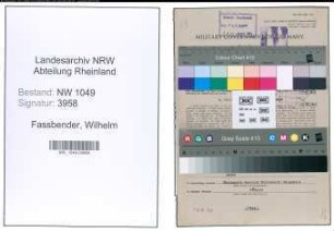 Entnazifizierung Wilhelm Fassbender , geb. 22.06.1906 (Bahnbeamter)