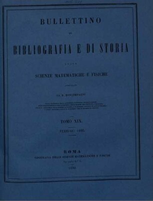 Tomo XIX. Febbraio 1886.