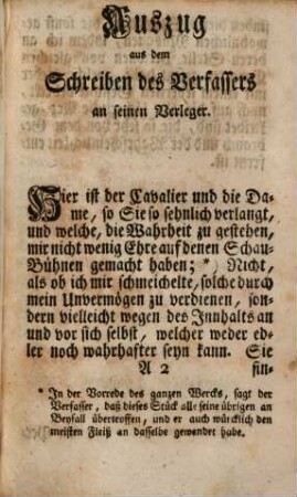 Der Cavalier und die Dame, oder: Die zwey gleich edlen Seelen : ein Lustspiel