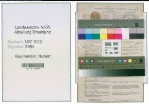 Entnazifizierung Hubert Baumeister , geb. 13.11.1903 (Arzt)