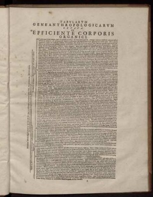 Tabularum Geneanthropologicarum Octava De Efficiente Corporis Organici