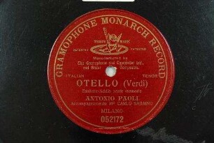 Otello : Esultate; Addio sante memorie / (Verdi)
