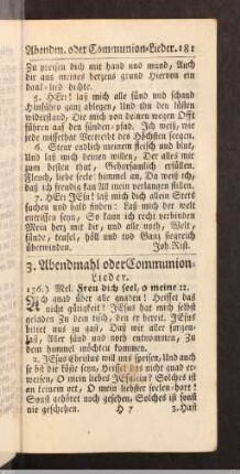 Abendm. oder Communion-Lieder