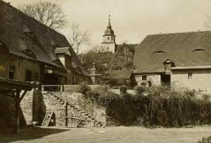 Rittergut Heynitz : Heynitz, Rittergut, Hof mit Blick in Richtung Kirche