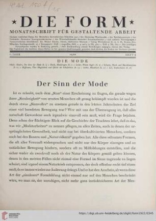1: Der Sinn der Mode