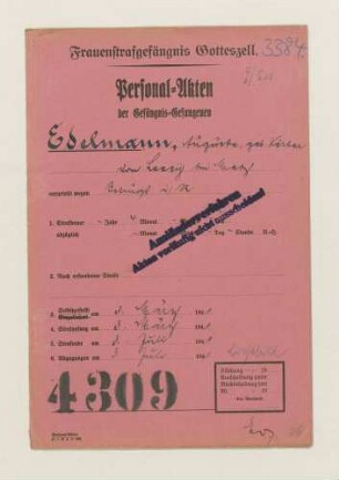 Edelmann, Auguste (*03.08.1904): Betrug, i.R.