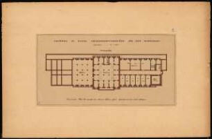 Volkserholungsstätte für eine Mittelstadt Schinkelwettbewerb 1924: Saalbau: Grundriss KG 1:200