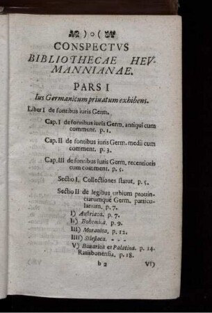 Conspectus Bibliothecae Heumannianae.