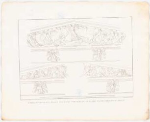 Neue Wache (Königswache), Berlin: Früherer Entwurf: Ansicht, Grundriss, Giebelfeld, Fries