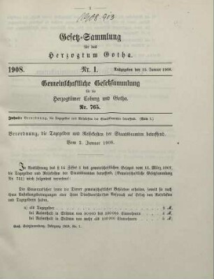 1908: Gesetzsammlung für das Herzogthum Gotha