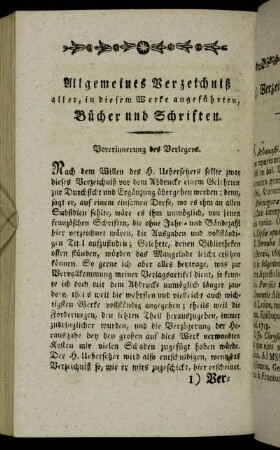 Allgemeines Verzeichniß aller, in diesem Werke angeführten, Bücher und Schriften.