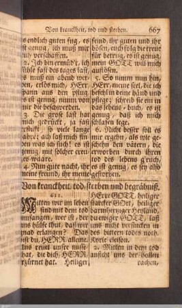Von der kranckheit, tod, sterben und begräbniß.