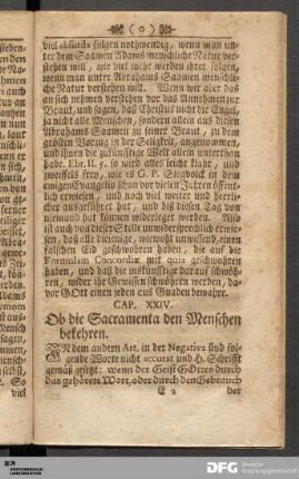 Cap. XXIV. Ob die Sacramenta den Menschen bekehren.
