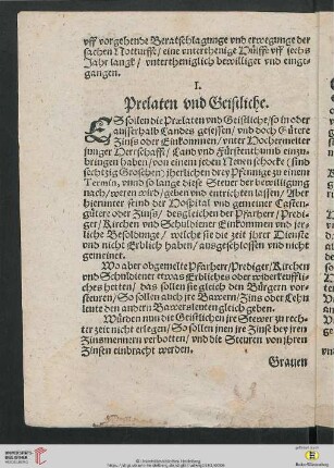 I. Prelaten und Geistliche