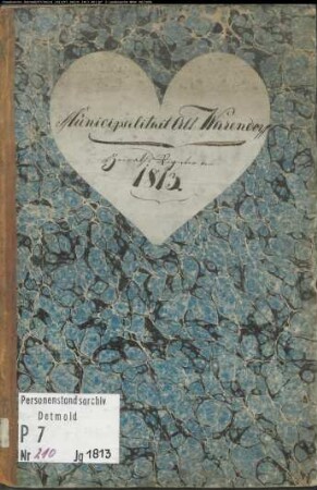 Zivilstandsregister der Munizipalität Altwarendorf (H 1813). (Gemeinde: Altwarendorf, Kreis Warendorf)