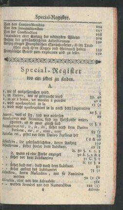 Special-Register wo ein jedes zu finden