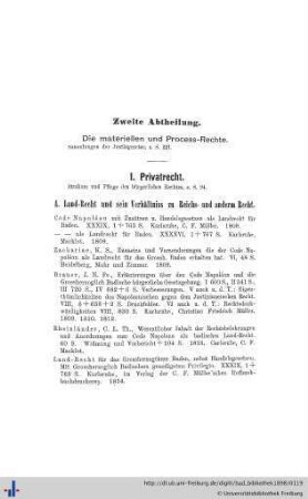 Zweite Abtheilung. Die materiellen und Process-Rechte.