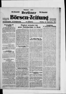 Berliner Börsen-Zeitung, Abendausgabe