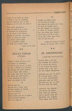 Fruta verde : (Tonada)