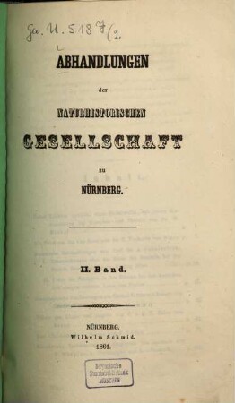 Abhandlungen. 2. 1861